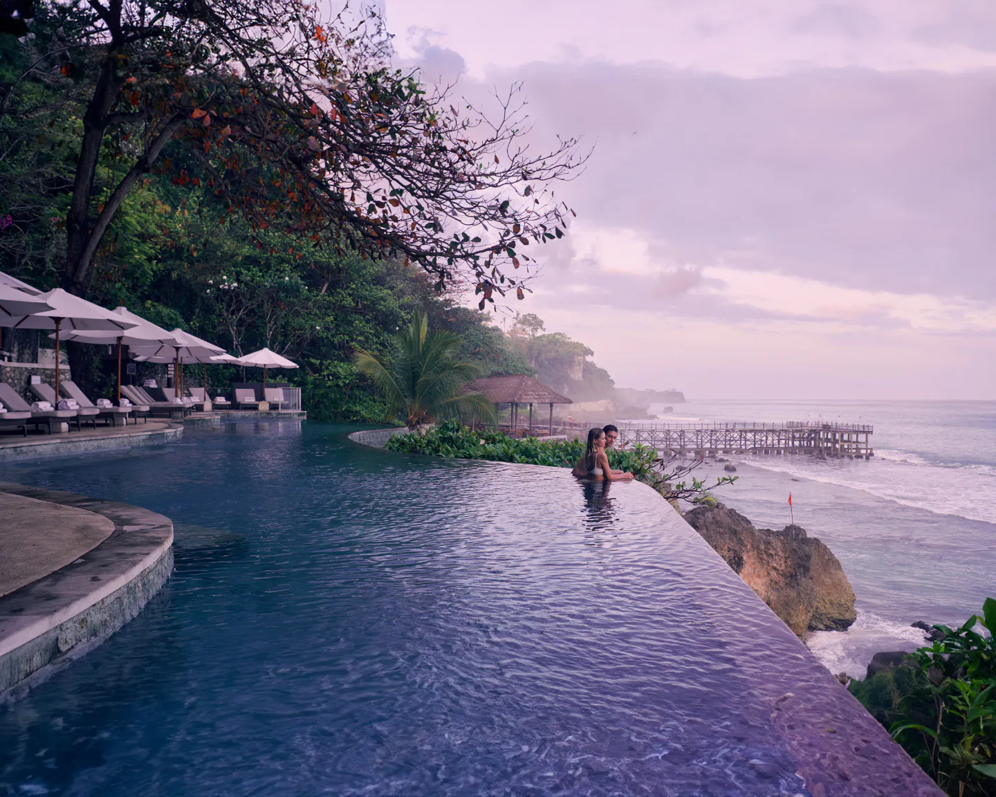 Ocean Beach Pool at dusk