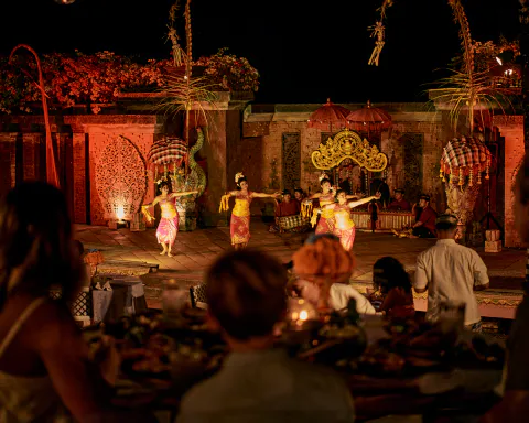 Evening fire ritual performance